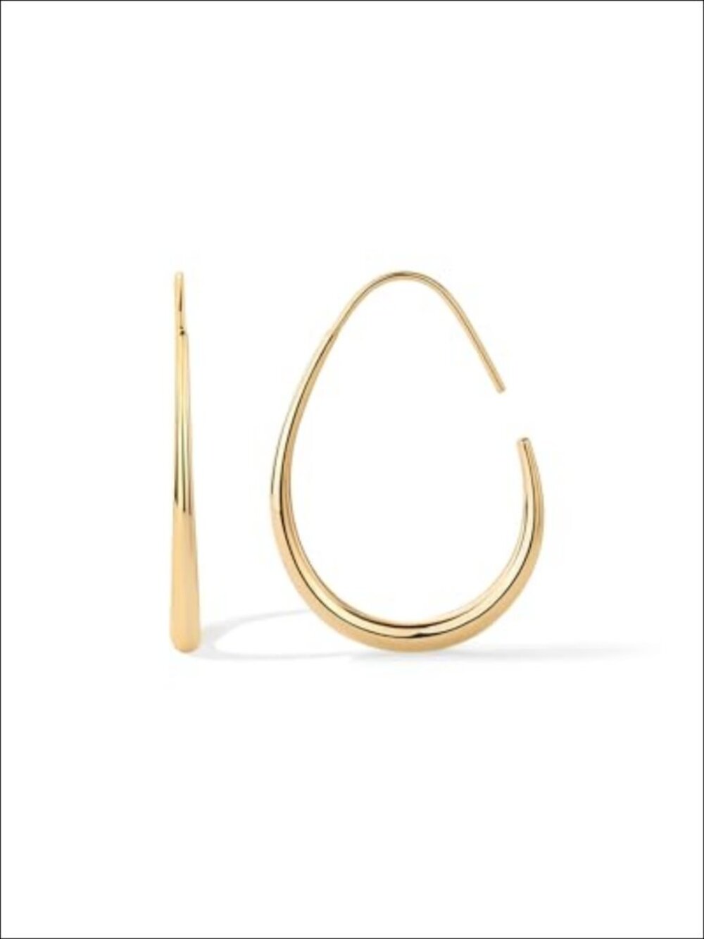 14K Gold Plated Teardrop Hoop Earrings for Women Statement